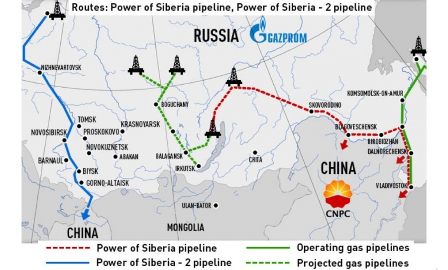Gazprom zvýšil vývoz plynu do Číny o 63,4%