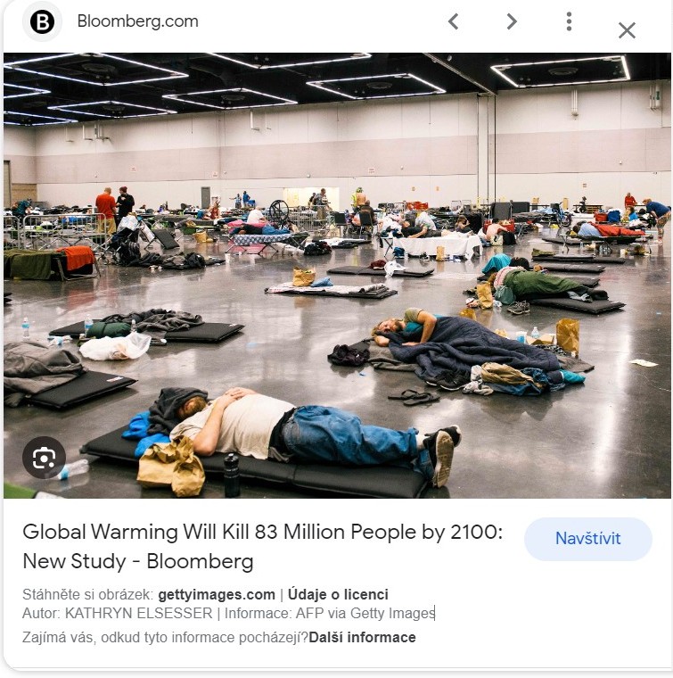 Už i deník Bloomberg straší o tom, že globální oteplování zabije milióny lidí (Print Screen z deníku Bloomberg)
